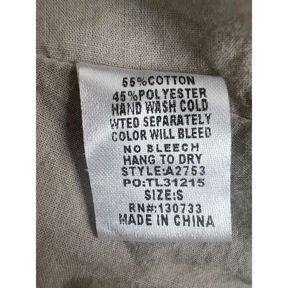 Umgee Women's Boho Floral Embroidered Long Sleeve Mini Dress Taupe Size S - Picture 7 of 12